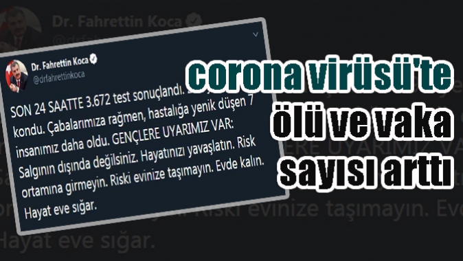 corona virüsüte ölü ve vaka sayısı arttı