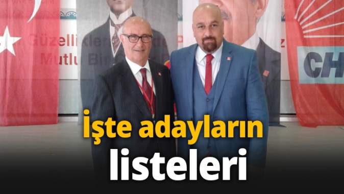 İşte adayların listeleri