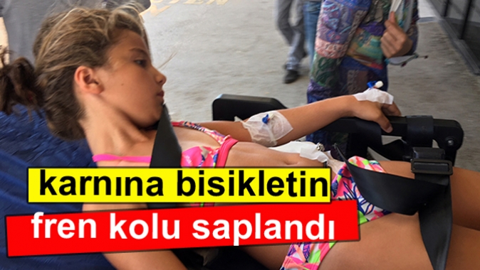 karnına bisikletin fren kolu saplandı