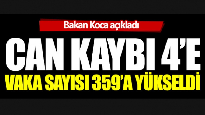 Korona virüsten hayatını kaybedenlerin sayısı 4e yükseldi