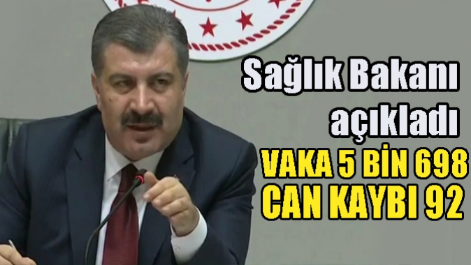 Sağlık Bakanı açıkladı VAKA 5 BİN 698, CAN KAYBI 92