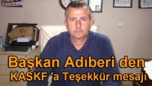 Başkan Adıberi den KASKF 'a Teşekkür mesajı